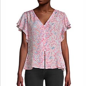 nanette lepore Ruffle-Sleeve Peplum Blouse